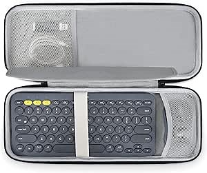 Hard Keyboard Case for Logitech Pebble Keys 2 K380s & Logitech K380 Bluetooth Keyboard Cover + M350 Pebble Mouse Combo, Wireless Keyboard Shockproof Protective Travel Bag, Black