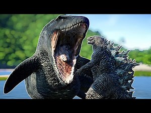GODZILLA (ゴジラ) VS MOSASAURUS! | Jurassic World Evolution (ゴジラ 2019 MOD)