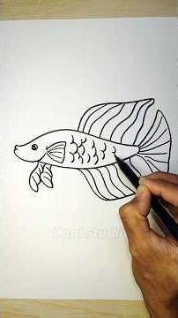 Menggambar ikan cupang #shorts #menggambar #drawing