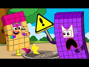 Watch out! Numberblocks 28! Manhole cover is dangerous | Numberblocks fanmade coloring story