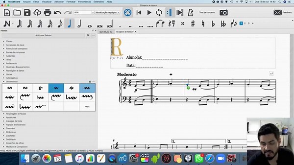 Curso de MUSESCORE - Como inserir Ornamentos e Caracteres Especiais - Aula 11