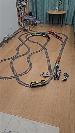 Live switch flip causes a LEGO train derailment on a wild multi-track layout! 🚆