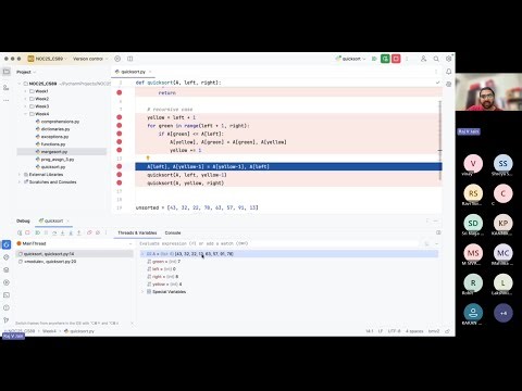 Quiz 3 solutions, mergesort and quicksort, list comprehensions in python (Week 4 - Live)