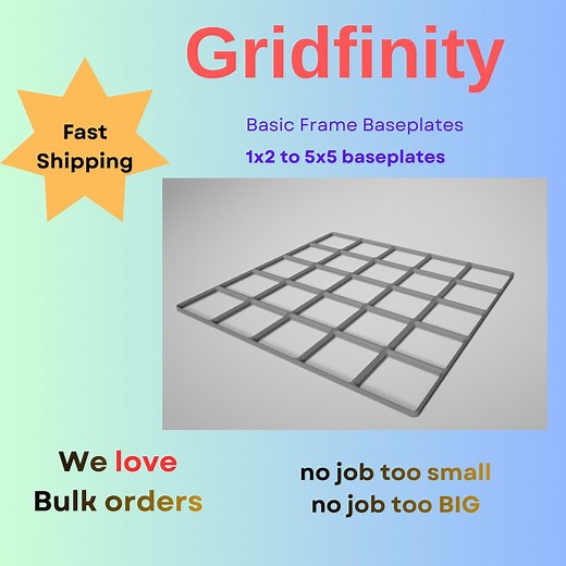 Gridfinity Baseplates – Modular 3D Printed Frames for Universal Organizer Setups, Base Frames, Base Plates, Base Grids - Etsy