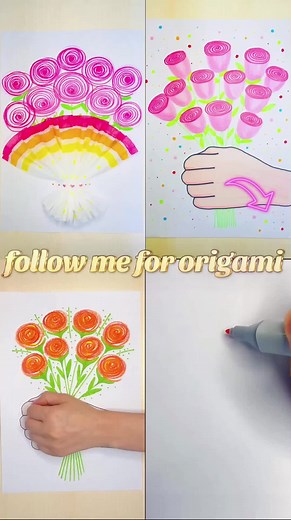 Give you a bouquet of small red flowers. I hope you like them. #origami #easy #flower #diy #handmadecraft #giftideas #papercut #hiddengems #birthday #createwitheffects #food #beauty #goodvibes #finance