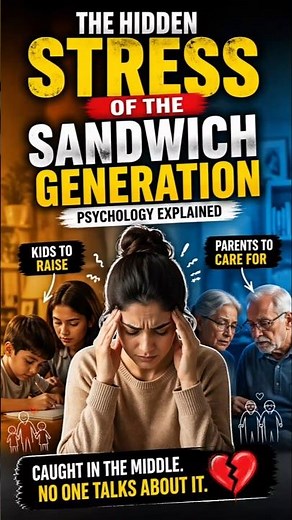 The Hidden Stress of the Sandwich Generation 😔 | Psychology Explained #shorts