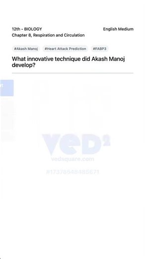 Akash Manojs Heart Attack Prediction Technique BIOLOGY 12th