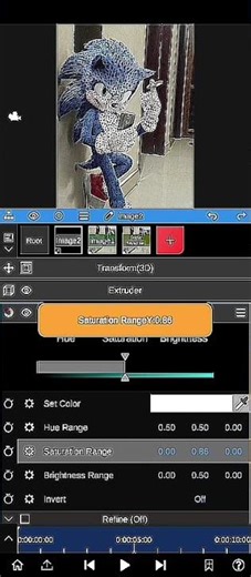 Nobi video editor Sonic the Hedgehog down shadows shoes...