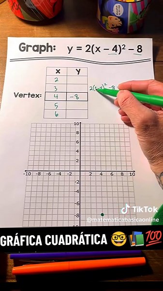 GRÁFICA CUADRÁTICA 🤓📚💯✨ #matemáticabásica #matematics #matematicastiktok #aprendeentiktok #matematica