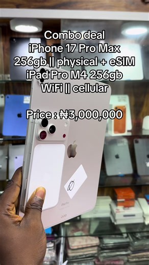 iPhone 17 pro max iPad Pro M4 - 3m buy now pay later are available Dm for purchase No9 adepele street computer ikeja Lagos 08160320168 for call and WhatsApp- 2348024215341 #chiefgadget #ipadprom4 #iphone17promax #fyp #viralvideo