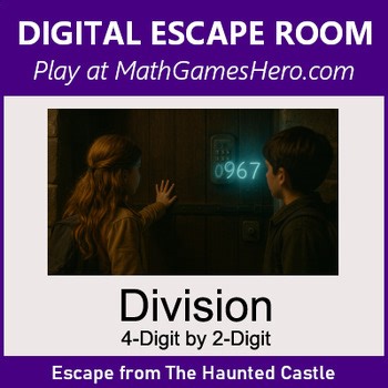 DIVISION 4-Digit by 2-Digit | Digital Math Escape Room Game