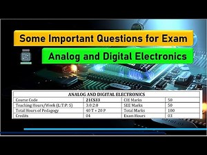Important Questions for exam in Analog and Digital Electronics ADE | 21CS33