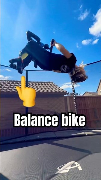 Balance bike - trampoline bike tricks!