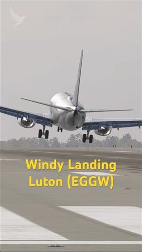 Windy Landing Luton (EGGW) | X-PLANE 12 |B738 ZiboMod #shorts