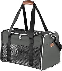 Cat Carrier - Portable Foldable Dog Pet Carrier, Soft-Sided Pet Bag up to 15 Lbs, Airline Approved Travel Puppy Carrier