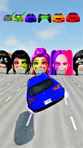 BIG & SMALL CARS vs 67 x MIRA x RUMI x ZOEY 😱 | INSANE BeamNG Crash Battle #beamng #kpop