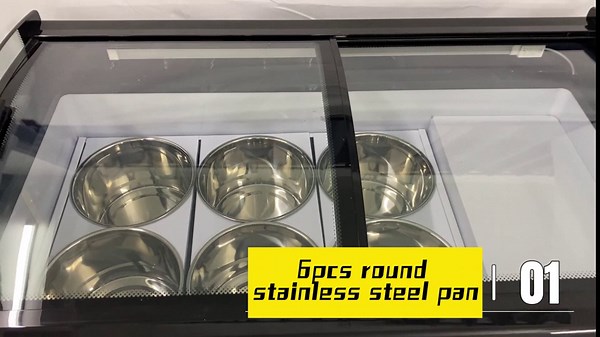 Commercial Gelato Dipping Cabinet, Gelato Freezer, Countertop Gelato Display Freezer, Gelato Dipping Display, Ice Cream Showcase Freezer, Ice Cream Cabinet, Real Time Temperature, 6 Pans