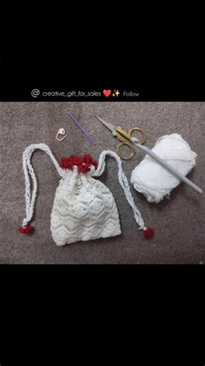 🧶✨mini crochet drawstring #tutorialcrochet #beginnerseasy step by stepcrochet bag tutorial