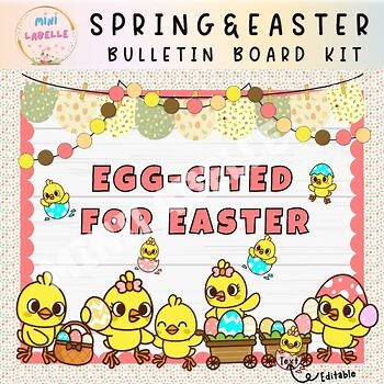 Spring Easter Bulletin Board Kit | Egg-cited Chicks Classroom Decor