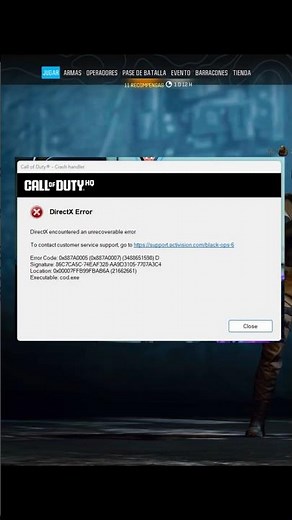 solucion ERROR DIRECTX - WARZONE #cod #warzone #warzonebugado #bo6 #callofduty