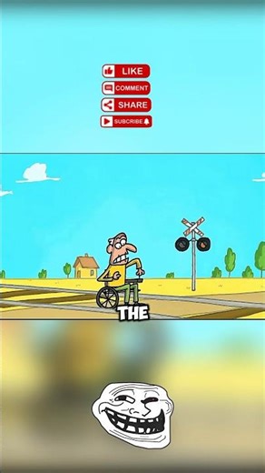 Trapped on Train Tracks! Hilarious Cartoon Escape | #Animation #FunnyShorts #CartoonComedy