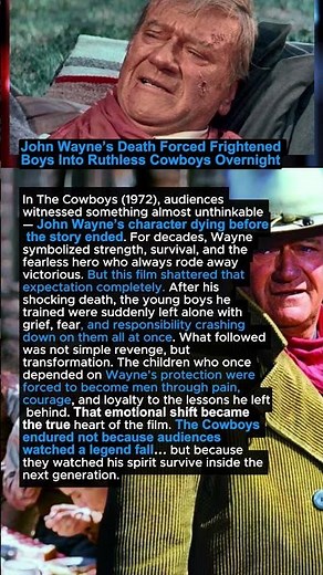 John Wayne’s Death Forced Frightened Boys Into Ruthless Cowboys Overnight 💔🤠 #shorts #viralstory