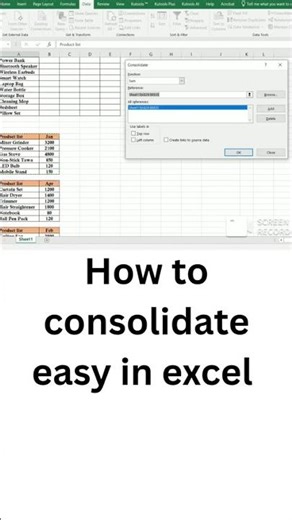 Excel Data Consolidation Trick | Merge Monthly Sales in One Click #analysistool #excel