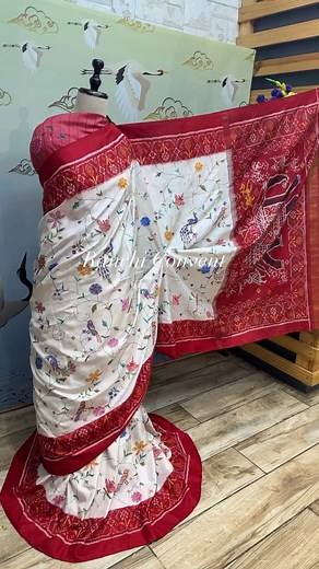 Petit point is a type of fine needlepoint embroidery, while patola sarees are known for their intricate patterns created through a dyeing process. Combining these two could result in a unique and intricate textile piece. | Ranchi Convent | Facebook