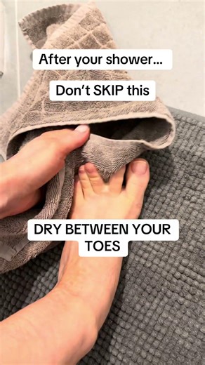 Foot care tip: Dry in BETWEEN your Toes! #quicktips #footcare #fungus #podiatry #doctor