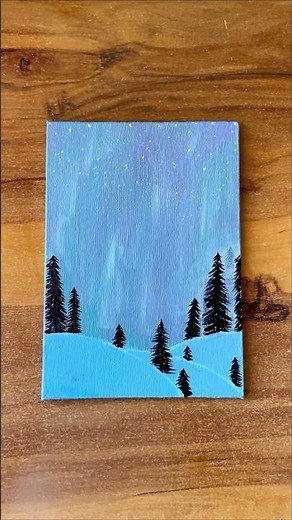 “Northern Lights” Easy Relaxing Acrylic Painting Tutorial🎨 Simple Painting for Beginners #art