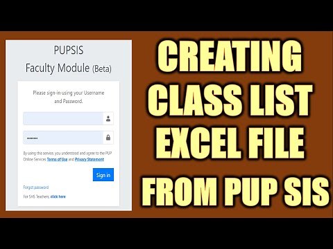 How to Create Class List in Excel from PUP SIS (2020 VERSION) | Polytechnic University of the Phil