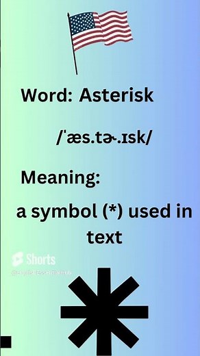How to Pronounce Asterisk in American Accent #learnenglish #learning 1