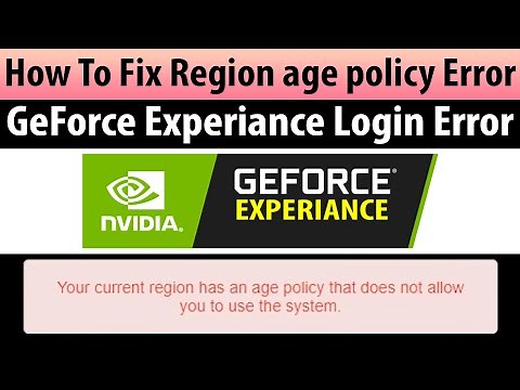 How To Fix Nvidia GeForce Login Error