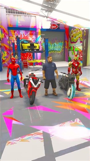 GTA V : SPIDER-MAN VS IRON MAN BIKE MODIFY IN GTA 5 ! #gta #shorts #viral #gta #gta5