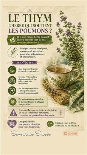 🌿 Thyme: The Herb That Naturally Supports Your Lungs?