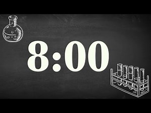 8 Minute Cute Science Chalkboard Timer (Calm Tone at End)
