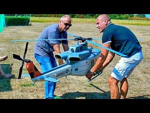AMAZING STUNNING HUGE RC BELL UH-1Y HUEY TURBINE SCALE MODEL HELICOPTER FLIGHT DEMONSTRATION