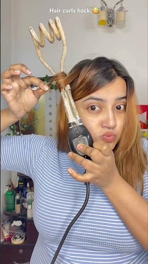 Hair Curls Hack With Elactice Product #shorts #trendinghacks #viralshorts #viral #hack #foryou #hair