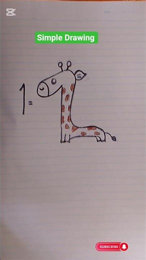 How to Turn Number 1 into a Cute Giraffe 🦒 | Easy Number Drawing for Kids #drawing #art #usa