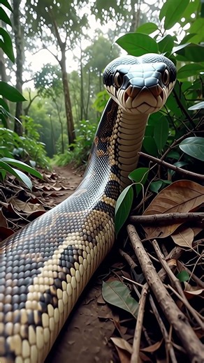 A Giant Python Blocked the Jungle Path 😨🐍 #shortvideo #shortsfeed #shortsviral #youtubeshorts