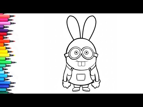 How To Draw Minion Bunny Drawing, Painting & Colouring for Kids and Toddlers_ Child Art | BUNNY