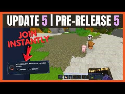 Capturing mob changes, gameplay shown… Hytale Update 5.5 🙌