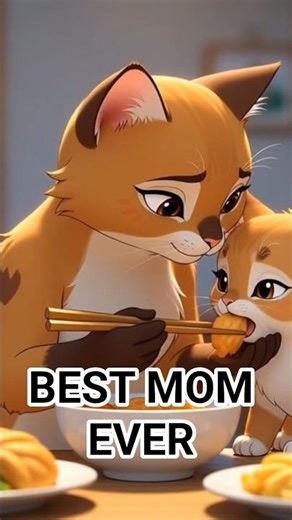 Mom Cat Feeding Her Baby – The Cutest Mealtime Moments Ever💕 #catshorts