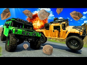 Using a Military Off-Roader to Survive an AVALANCHE in BeamNG Drive Mods!