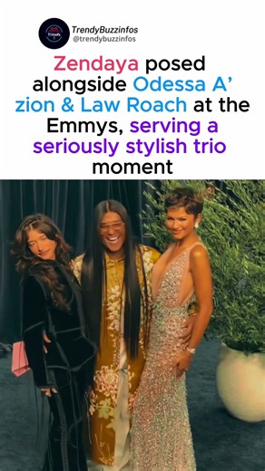 Zendaya Poses With Odessa A’zion & Law Roach at the Emmys #zendaya