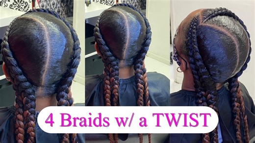 Those 4 braids with a twist! | Feed-in braids tutorial
