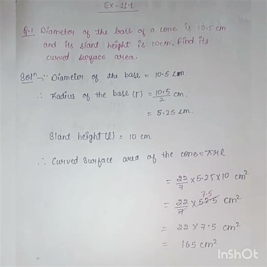 Exercise -11.1 ka question -1 ka solution😄📖📖📖