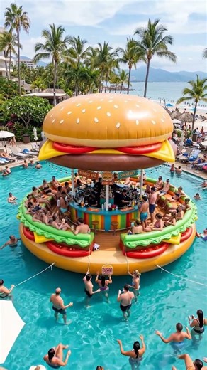 Inside the World's Coolest Floating Burger Bar! 🍔🏝️