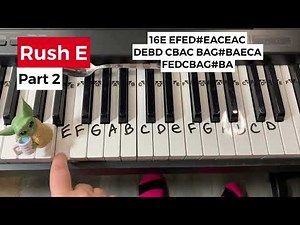 EASY Rush E Piano Tutorial With Letters 😳😳😳 Part 2
