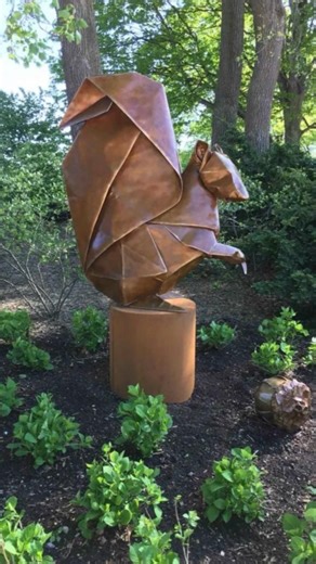 The heart of ORIGAMI IN THE GARDEN lies in its storytelling. Through a combination of ancient paper-folding techniques and cutting-edge metal casting, Kevin Box and his collaborating origami masters, including Te Jui Fu, Robert J. Lang, Michael G. LaFosse, Beth Johnson, and others—bring delicate paper models to life as monumental public art. #origamiart | Robin Taylor